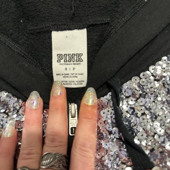 PINK MEGA BLING ZIP UP HOODIE!!! - Picture 2 of 3